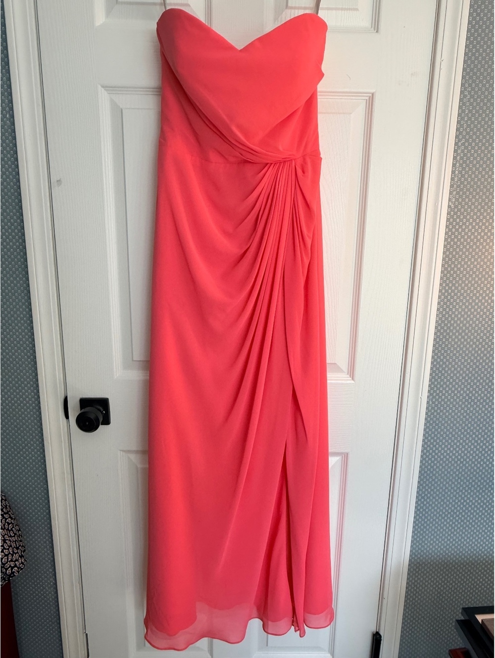 Bill Levkoff Strapless Coral Evening Dress Size 10